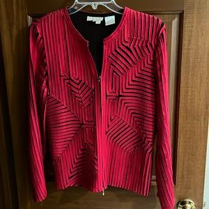 Andrea Rosati Red Stretch Jacket, Red/Black, Size 6